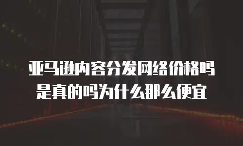 亚马逊内容分发网络价格吗是真的吗为什么那么便宜