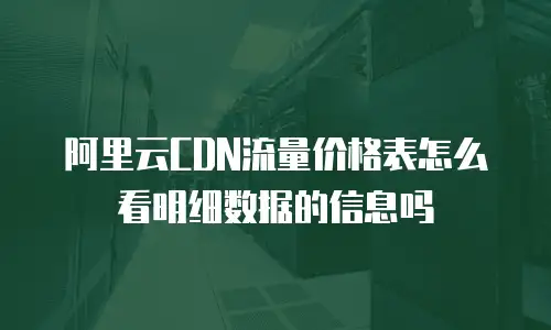 阿里云CDN流量价格表怎么看明细数据的信息吗