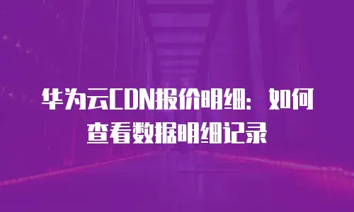 华为云CDN报价明细：如何查看数据明细记录