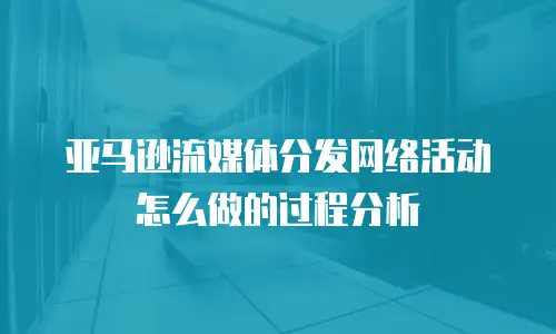 亚马逊流媒体分发网络活动怎么做的过程分析