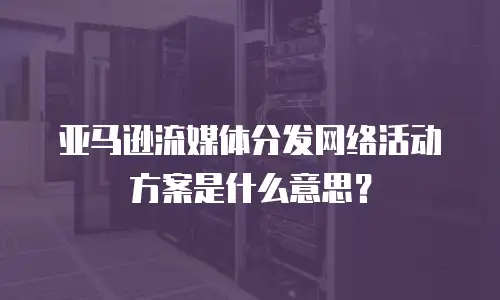 亚马逊流媒体分发网络活动方案是什么意思？