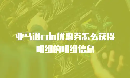 亚马逊cdn优惠券怎么获得明细的明细信息