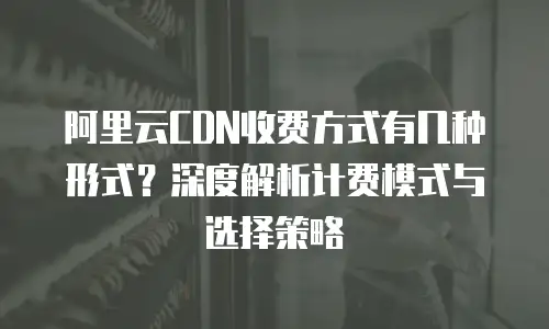 阿里云CDN收费方式有几种形式？深度解析计费模式与选择策略