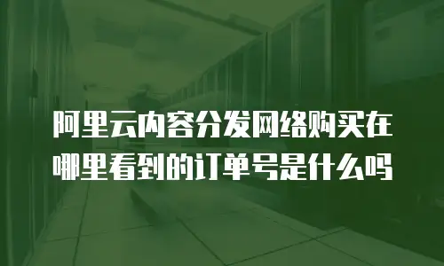 阿里云内容分发网络购买在哪里看到的订单号是什么吗
