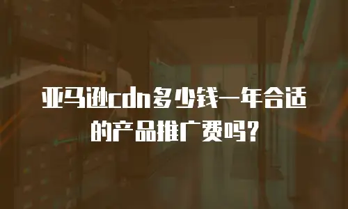 亚马逊cdn多少钱一年合适的产品推广费吗？