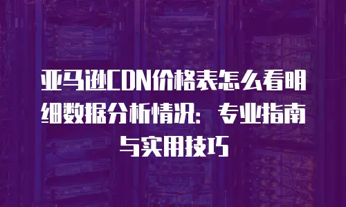 亚马逊CDN价格表怎么看明细数据分析情况：专业指南与实用技巧