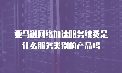 亚马逊网络加速服务续费是什么服务类别的产品吗