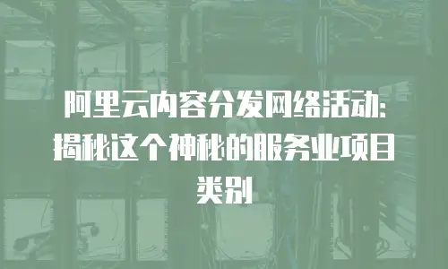 阿里云内容分发网络活动：揭秘这个神秘的服务业项目类别