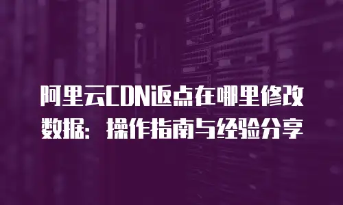 阿里云CDN返点在哪里修改数据：操作指南与经验分享