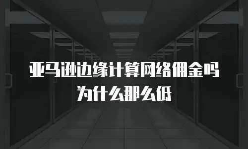 亚马逊边缘计算网络佣金吗为什么那么低