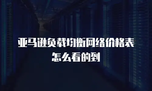 亚马逊负载均衡网络价格表怎么看的到