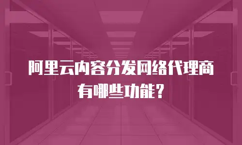 阿里云内容分发网络代理商有哪些功能？