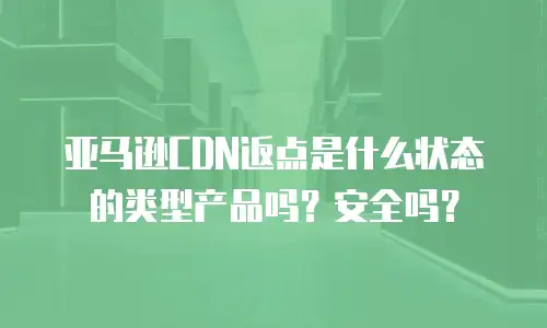 亚马逊CDN返点是什么状态的类型产品吗？安全吗？