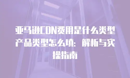 亚马逊CDN费用是什么类型产品类型怎么填：解析与实操指南