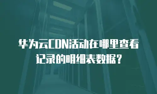 华为云CDN活动在哪里查看记录的明细表数据？