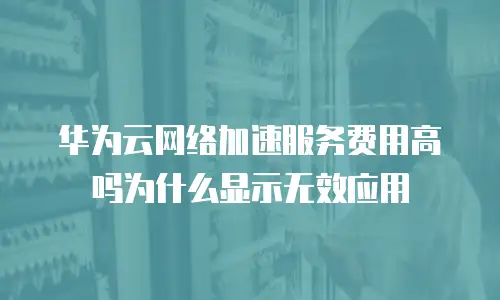 华为云网络加速服务费用高吗为什么显示无效应用