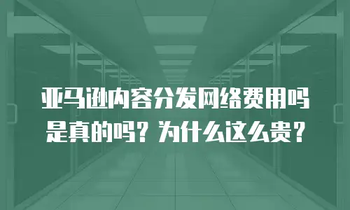 亚马逊内容分发网络费用吗是真的吗？为什么这么贵？