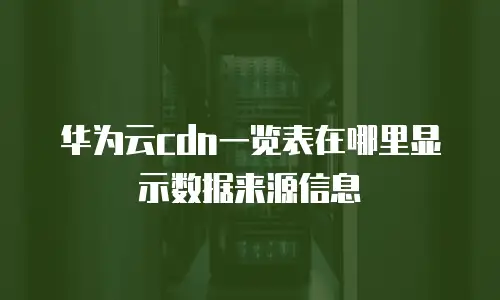 华为云cdn一览表在哪里显示数据来源信息
