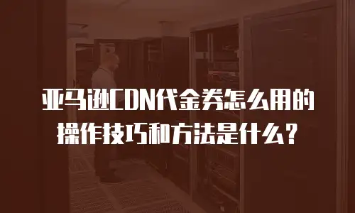 亚马逊CDN代金券怎么用的操作技巧和方法是什么？