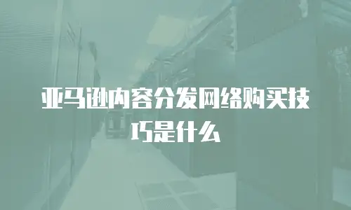 亚马逊内容分发网络购买技巧是什么