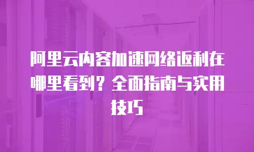 阿里云内容加速网络返利在哪里看到？全面指南与实用技巧