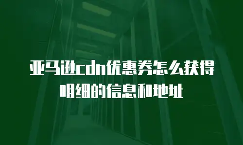 亚马逊cdn优惠券怎么获得明细的信息和地址