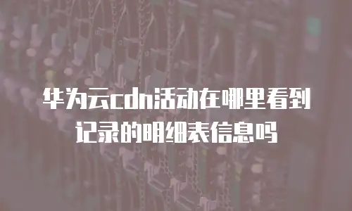 华为云cdn活动在哪里看到记录的明细表信息吗