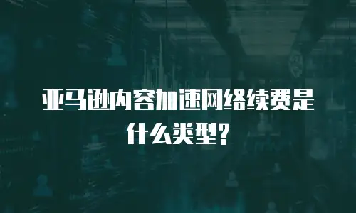 亚马逊内容加速网络续费是什么类型?