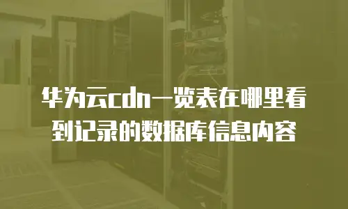 华为云cdn一览表在哪里看到记录的数据库信息内容