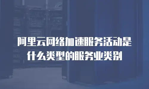 阿里云网络加速服务活动是什么类型的服务业类别
