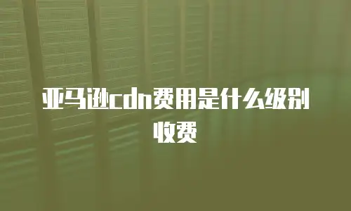 亚马逊cdn费用是什么级别收费