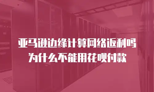 亚马逊边缘计算网络返利吗为什么不能用花呗付款