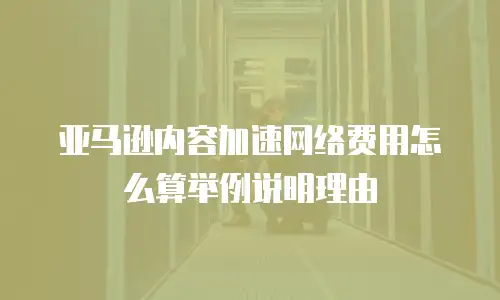 亚马逊内容加速网络费用怎么算举例说明理由