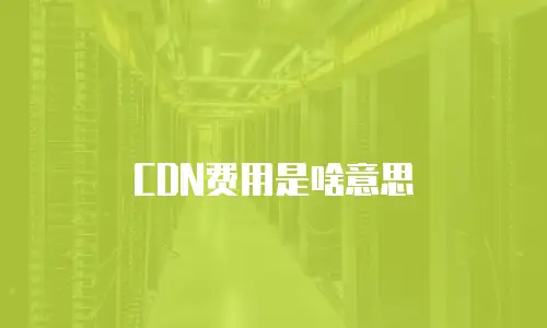 CDN费用是啥意思