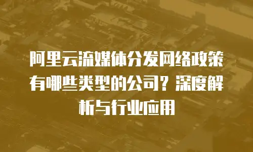 阿里云流媒体分发网络政策有哪些类型的公司？深度解析与行业应用