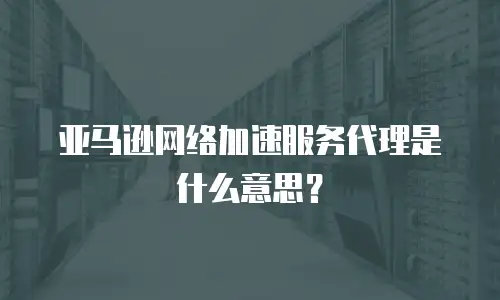亚马逊网络加速服务代理是什么意思？