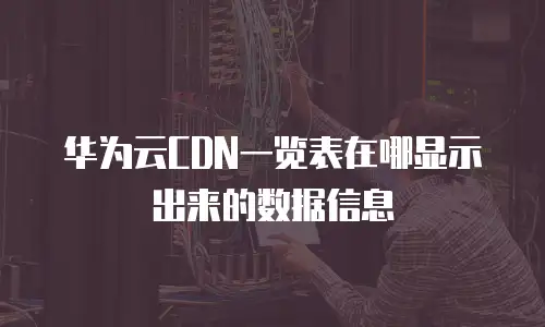 华为云CDN一览表在哪显示出来的数据信息