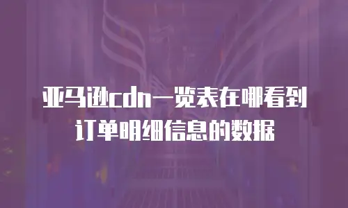 亚马逊cdn一览表在哪看到订单明细信息的数据