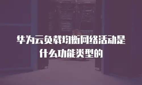 华为云负载均衡网络活动是什么功能类型的