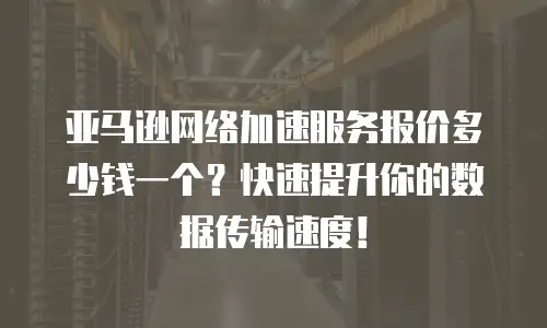 亚马逊网络加速服务报价多少钱一个？快速提升你的数据传输速度！