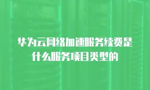 华为云网络加速服务续费是什么服务项目类型的