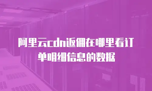 阿里云cdn返佣在哪里看订单明细信息的数据