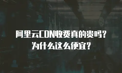 阿里云CDN收费真的贵吗？为什么这么便宜？