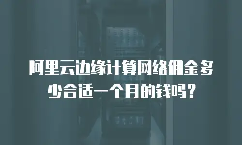 阿里云边缘计算网络佣金多少合适一个月的钱吗？