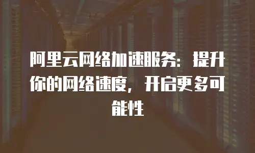 阿里云网络加速服务：提升你的网络速度，开启更多可能性
