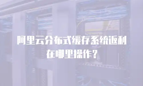 阿里云分布式缓存系统返利在哪里操作？