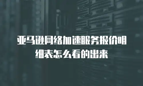 亚马逊网络加速服务报价明细表怎么看的出来