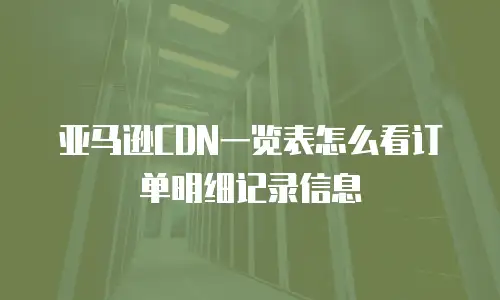 亚马逊CDN一览表怎么看订单明细记录信息
