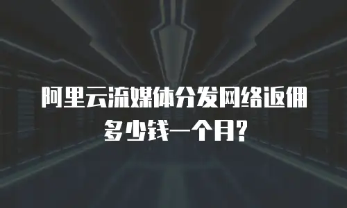 阿里云流媒体分发网络返佣多少钱一个月?