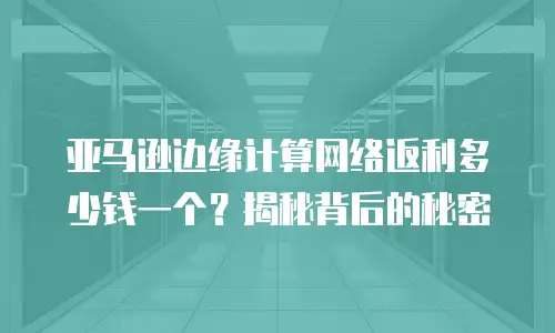 亚马逊边缘计算网络返利多少钱一个？揭秘背后的秘密